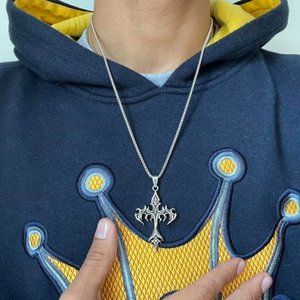 Y2K 2000s vintage retro style heavy metal punk gothic emo cross pendant necklace